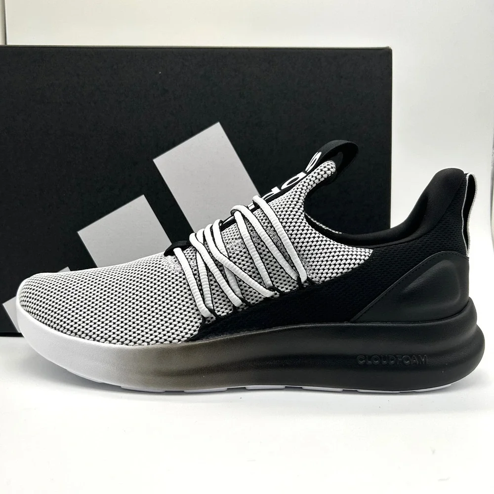 adidas Lite Racer Adapt 7.0 Shoes Mens 11.5 Black White Slip On Knit Sneakers
